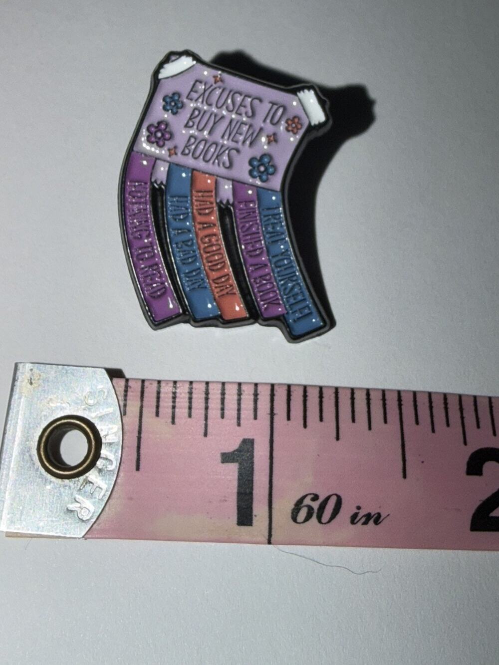Excuses to But New Books List Book Pin Brooch